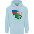 Curled Azerbaijan Flag Azerbaijani Day Football Childrens Kids Hoodie Light Blue