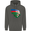 Curled Azerbaijan Flag Azerbaijani Day Football Childrens Kids Hoodie Storm Grey