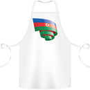 Curled Azerbaijan Flag Azerbaijani Day Football Cotton Apron 100% Organic White