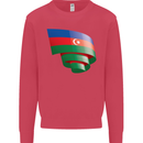 Curled Azerbaijan Flag Azerbaijani Day Football Kids Sweatshirt Jumper Heliconia