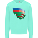 Curled Azerbaijan Flag Azerbaijani Day Football Kids Sweatshirt Jumper Peppermint