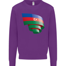 Curled Azerbaijan Flag Azerbaijani Day Football Kids Sweatshirt Jumper Purple