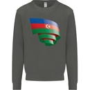 Curled Azerbaijan Flag Azerbaijani Day Football Kids Sweatshirt Jumper Storm Grey
