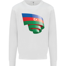 Curled Azerbaijan Flag Azerbaijani Day Football Kids Sweatshirt Jumper White