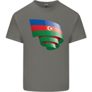 Curled Azerbaijan Flag Azerbaijani Day Football Kids T-Shirt Childrens Charcoal
