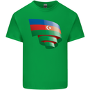 Curled Azerbaijan Flag Azerbaijani Day Football Kids T-Shirt Childrens Irish Green