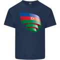 Curled Azerbaijan Flag Azerbaijani Day Football Kids T-Shirt Childrens Navy Blue
