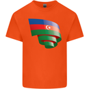 Curled Azerbaijan Flag Azerbaijani Day Football Kids T-Shirt Childrens Orange