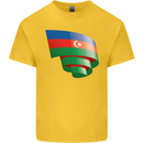 Curled Azerbaijan Flag Azerbaijani Day Football Kids T-Shirt Childrens Yellow