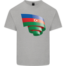 Curled Azerbaijan Flag Azerbaijani Day Football Mens Cotton T-Shirt Tee Top Sports Grey