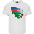 Curled Azerbaijan Flag Azerbaijani Day Football Mens Cotton T-Shirt Tee Top White