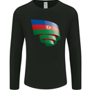 Curled Azerbaijan Flag Azerbaijani Day Football Mens Long Sleeve T-Shirt Black