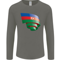 Curled Azerbaijan Flag Azerbaijani Day Football Mens Long Sleeve T-Shirt Charcoal