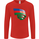 Curled Azerbaijan Flag Azerbaijani Day Football Mens Long Sleeve T-Shirt Red