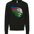 Curled Azerbaijan Flag Azerbaijani Day Football Mens Sweatshirt Jumper Black
