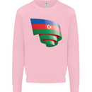 Curled Azerbaijan Flag Azerbaijani Day Football Mens Sweatshirt Jumper Light Pink