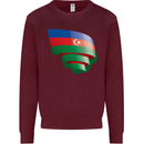 Curled Azerbaijan Flag Azerbaijani Day Football Mens Sweatshirt Jumper Maroon