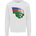 Curled Azerbaijan Flag Azerbaijani Day Football Mens Sweatshirt Jumper White