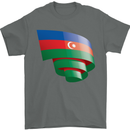 Curled Azerbaijan Flag Azerbaijani Day Football Mens T-Shirt 100% Cotton Charcoal