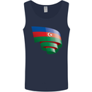 Curled Azerbaijan Flag Azerbaijani Day Football Mens Vest Tank Top Navy Blue