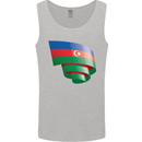 Curled Azerbaijan Flag Azerbaijani Day Football Mens Vest Tank Top Sports Grey