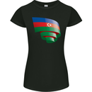 Curled Azerbaijan Flag Azerbaijani Day Football Womens Petite Cut T-Shirt Black