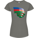 Curled Azerbaijan Flag Azerbaijani Day Football Womens Petite Cut T-Shirt Charcoal