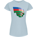 Curled Azerbaijan Flag Azerbaijani Day Football Womens Petite Cut T-Shirt Light Blue