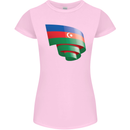 Curled Azerbaijan Flag Azerbaijani Day Football Womens Petite Cut T-Shirt Light Pink