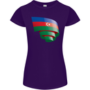 Curled Azerbaijan Flag Azerbaijani Day Football Womens Petite Cut T-Shirt Purple