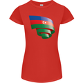 Curled Azerbaijan Flag Azerbaijani Day Football Womens Petite Cut T-Shirt Red