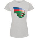 Curled Azerbaijan Flag Azerbaijani Day Football Womens Petite Cut T-Shirt Sports Grey
