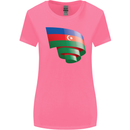 Curled Azerbaijan Flag Azerbaijani Day Football Womens Wider Cut T-Shirt Azalea