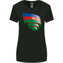 Curled Azerbaijan Flag Azerbaijani Day Football Womens Wider Cut T-Shirt Black