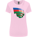 Curled Azerbaijan Flag Azerbaijani Day Football Womens Wider Cut T-Shirt Light Pink