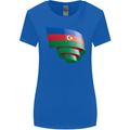 Curled Azerbaijan Flag Azerbaijani Day Football Womens Wider Cut T-Shirt Royal Blue