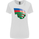 Curled Azerbaijan Flag Azerbaijani Day Football Womens Wider Cut T-Shirt White