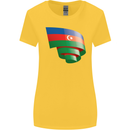 Curled Azerbaijan Flag Azerbaijani Day Football Womens Wider Cut T-Shirt Yellow