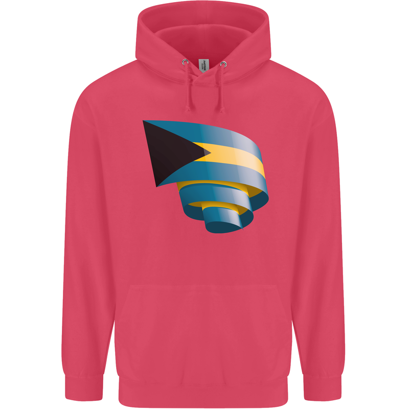 Curled Bahamas Flag Bahamians Day Football Childrens Kids Hoodie Heliconia