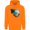 Curled Bahamas Flag Bahamians Day Football Childrens Kids Hoodie Orange