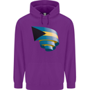 Curled Bahamas Flag Bahamians Day Football Childrens Kids Hoodie Purple