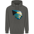 Curled Bahamas Flag Bahamians Day Football Childrens Kids Hoodie Storm Grey