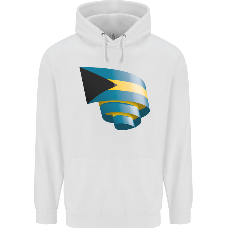 Curled Bahamas Flag Bahamians Day Football Childrens Kids Hoodie White