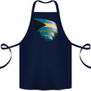 Curled Bahamas Flag Bahamians Day Football Cotton Apron 100% Organic Navy Blue