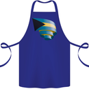 Curled Bahamas Flag Bahamians Day Football Cotton Apron 100% Organic Royal Blue