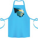 Curled Bahamas Flag Bahamians Day Football Cotton Apron 100% Organic Turquoise