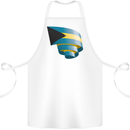 Curled Bahamas Flag Bahamians Day Football Cotton Apron 100% Organic White