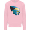 Curled Bahamas Flag Bahamians Day Football Kids Sweatshirt Jumper Light Pink