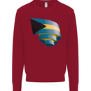 Curled Bahamas Flag Bahamians Day Football Kids Sweatshirt Jumper Red