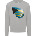 Curled Bahamas Flag Bahamians Day Football Kids Sweatshirt Jumper Sports Grey